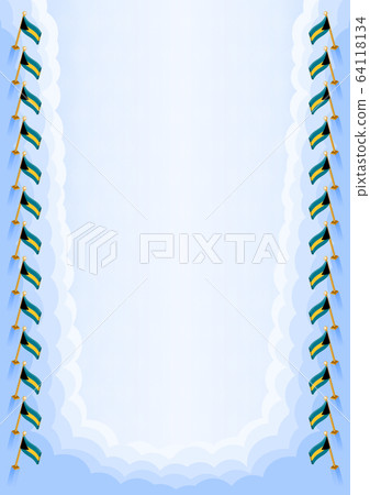 Vertical frame and border with Bahamas flag Vertical frame and border with Bahamas flag 64118134