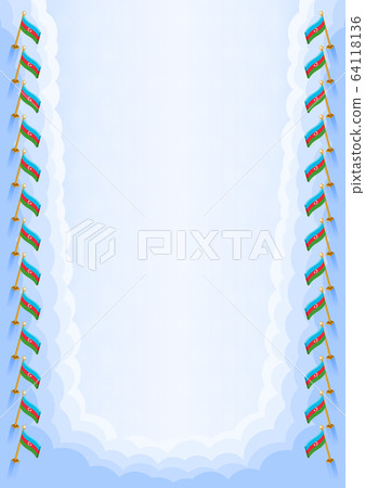 Vertical frame and border with Azerbaijan flag Vertical frame and border with Azerbaijan flag 64118136