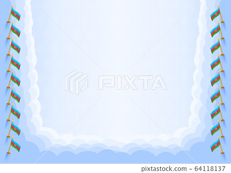 Horizontal frame and border with Azerbaijan flag Horizontal frame and border with Azerbaijan flag 64118137