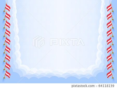 Horizontal frame and border with Austria flag Horizontal frame and border with Austria flag 64118139