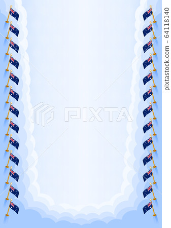 Vertical frame and border with Australia flag Vertical frame and border with Australia flag 64118140