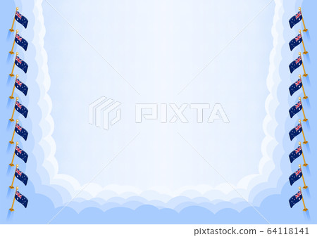 Horizontal  frame and border with Australia flag 64118141