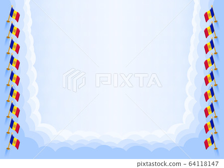 Horizontal frame and border with Andorra flag Horizontal frame and border with Andorra flag 64118147