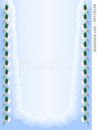 Vertical frame and border with Algeria flag Vertical frame and border with Algeria flag 64118148
