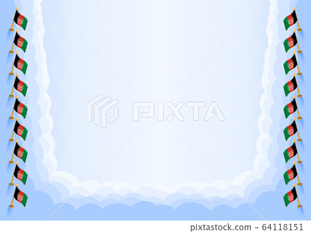 Horizontal  frame and border with Afghanistan flag 64118151