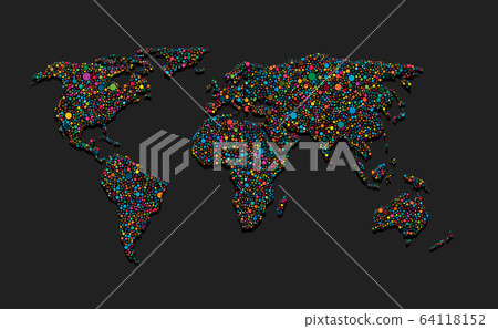 World map vector template, worldwide info graphic World map vector template, worldwide info graphic 64118152