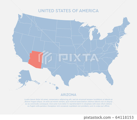 United states of America, state Arizona USA map United states of America, state Arizona USA map 64118153