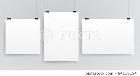Vector three rectangle square format paper sheets Vector three rectangle square format paper sheets 64118154