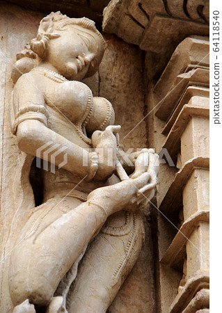 Lady Painting Bottom Her Foot 64118540