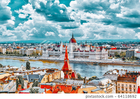 Panorama View on Budapest city from Fisherman 64118692