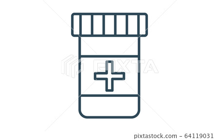 Medicine bottle icon. Medicine Drug bottle. Web...-插圖素材 [64119031 ...