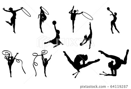 Sport silhouette rhythmic gymnastics 64119287