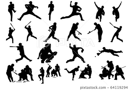 Baseball Silhouette Stock Illustrations – 14,207 Baseball