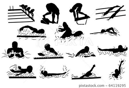 運動剪影游泳 運動剪影游泳 64119295