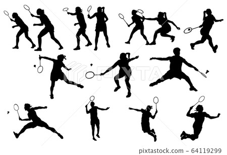 Sport silhouette badminton 64119299