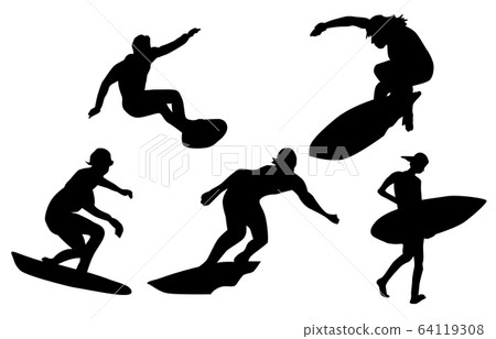 Sport silhouette surfing 64119308