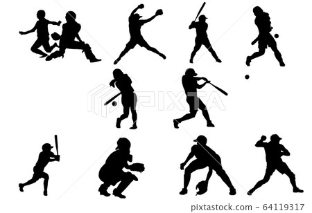 Sports silhouette softball 64119317