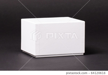 Blank White box on black background 64120618
