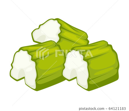 Celery stalk cut in pieces, organic ingredients veggies Celery stalk cut in pieces, organic ingredients veggies 64121183