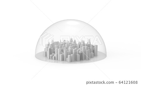 城市封鎖圓頂城市形象CG 16：9 64121608