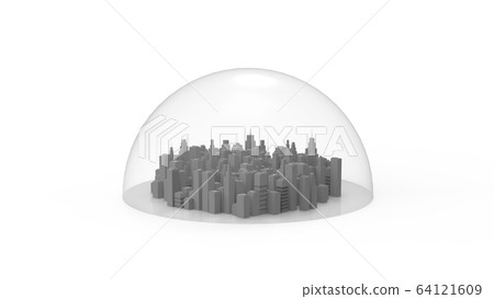 City blockade Dome city image CG 16:9 City blockade Dome city image CG 16:9 64121609