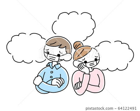 插圖插圖夫婦結婚的姿勢姿勢表達語音氣泡麵具 插圖插圖夫婦結婚的姿勢姿勢表達語音氣泡麵具 64122491