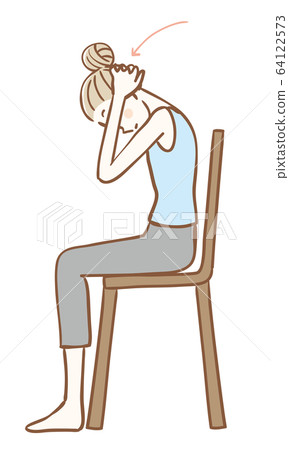 Stretching that can be done sitting on a chair - Stock Illustration ...