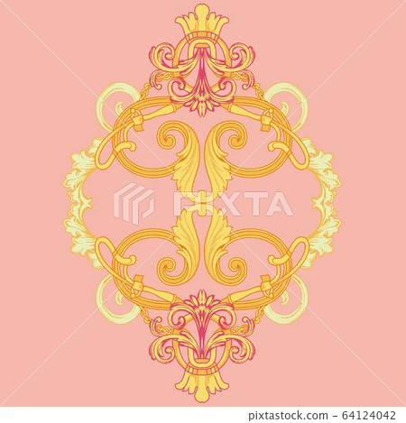 Beautiful elegant lace baroque paisley vector elements Beautiful elegant lace baroque paisley vector elements 64124042