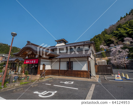 Sakura is in full bloom at Yumura Onsen Yakushiyu 64124953