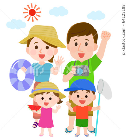 Summer vacation, family, full body 64125188