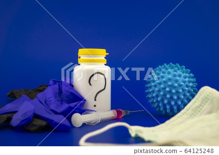Medical supplies and virus model with copy space 64125248