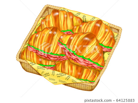 Croissant sandwich (ham) 64125883