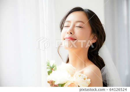 美麗的女人新娘新娘新娘禮服模特人圖材料 64126524