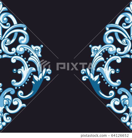 Blue abstract lace european baroque vector element Blue abstract lace european baroque vector element 64126652