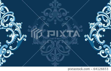 Blue abstract lace european baroque vector element Blue abstract lace european baroque vector element 64126653