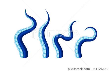 Octopus Tentacles or Limbs Wiggling and Snaking Vector Set 64126659
