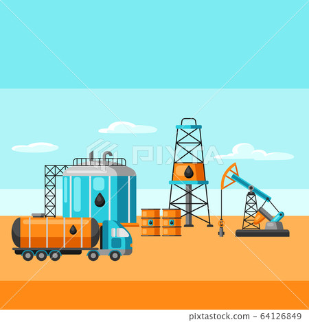Illustration of oil production. Illustration of oil production. 64126849