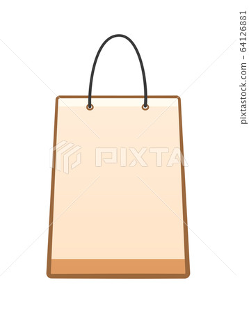 Beige paper bag isolated illustration Beige paper bag isolated illustration 64126881