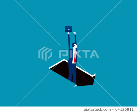Pitfall arrow sign. Business trap concept Pitfall arrow sign. Business trap concept 64126911