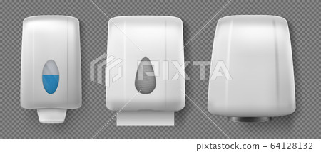 Hand dryer, dispensers with soap and paper towel 64128132