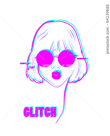 Glitch woman fashion portrait pop art design 64130688