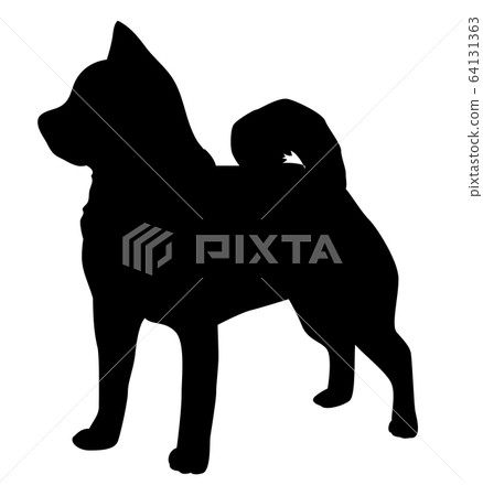[狗剪影]動物犬柴犬秋田犬北海道犬紀州犬 64131363