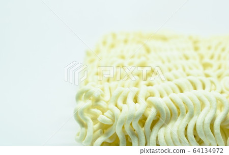 raw dry instant noodles on white background 64134972