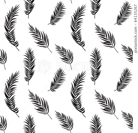 Beautifil Palm Tree Leaf  Silhouette Seamless Beautifil Palm Tree Leaf  Silhouette Seamless 64135267