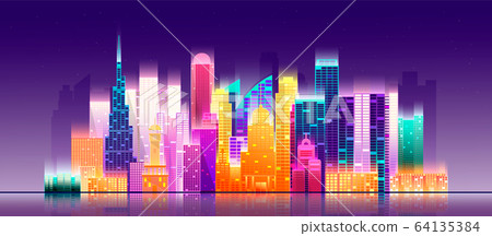 Cityscape on a dark background Cityscape on a dark background 64135384