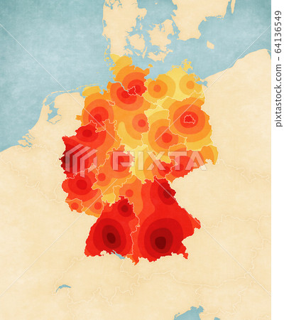 Coronavirus Covid-19 Map of Germany Coronavirus Covid-19 Map of Germany 64136549