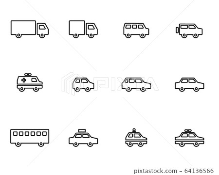 Truck, car, ambulance, police car icon 64136566