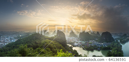 Li River and Karst mountains Guilin, Yangshuo 64136591