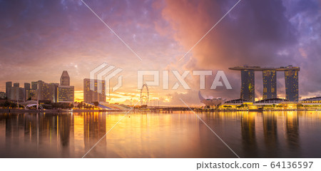 Business district and Marina bay in Singapore 64136597