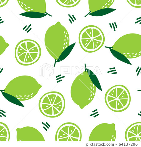 seamless pattern lemon isolated on white - Stock Illustration [64137290 ...